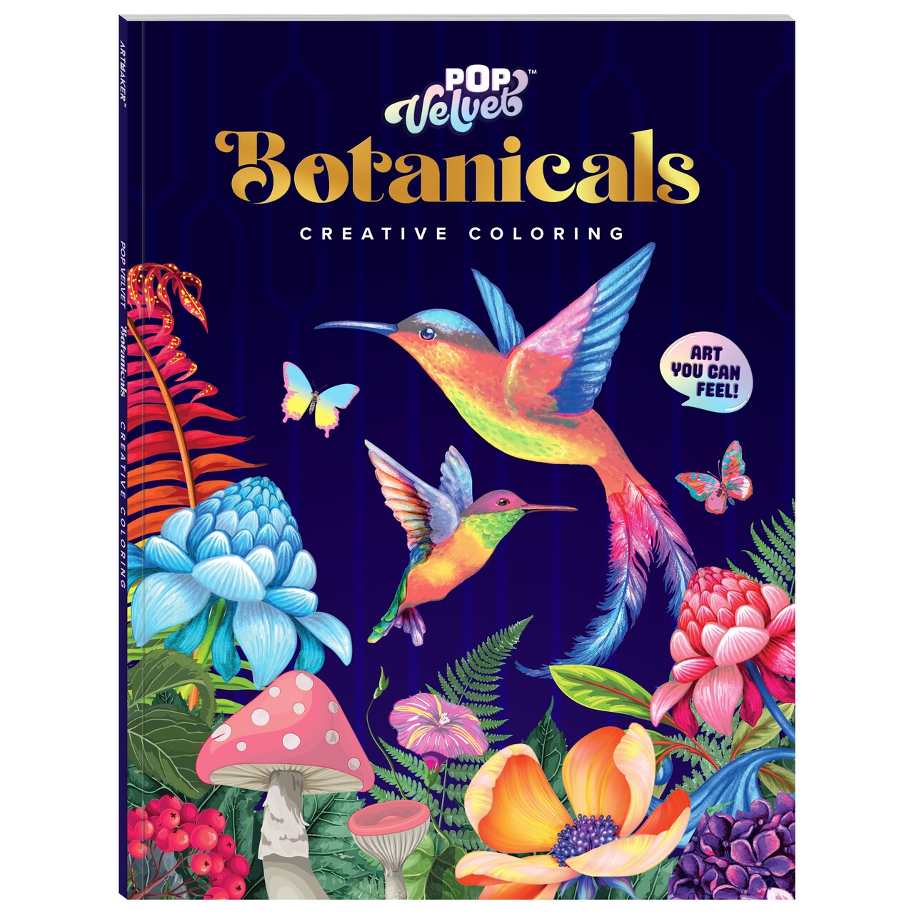 Art Maker: Pop Velvet - Botanicals - Adult Creative Coloring, 16 Velvet-Accented Designs, Plant & Animal Illustrations, Tactile & Sensory Coloring